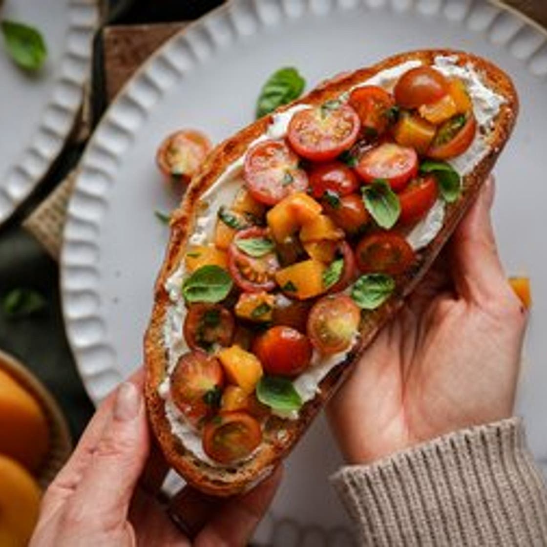 Grilled Peach Bruschetta