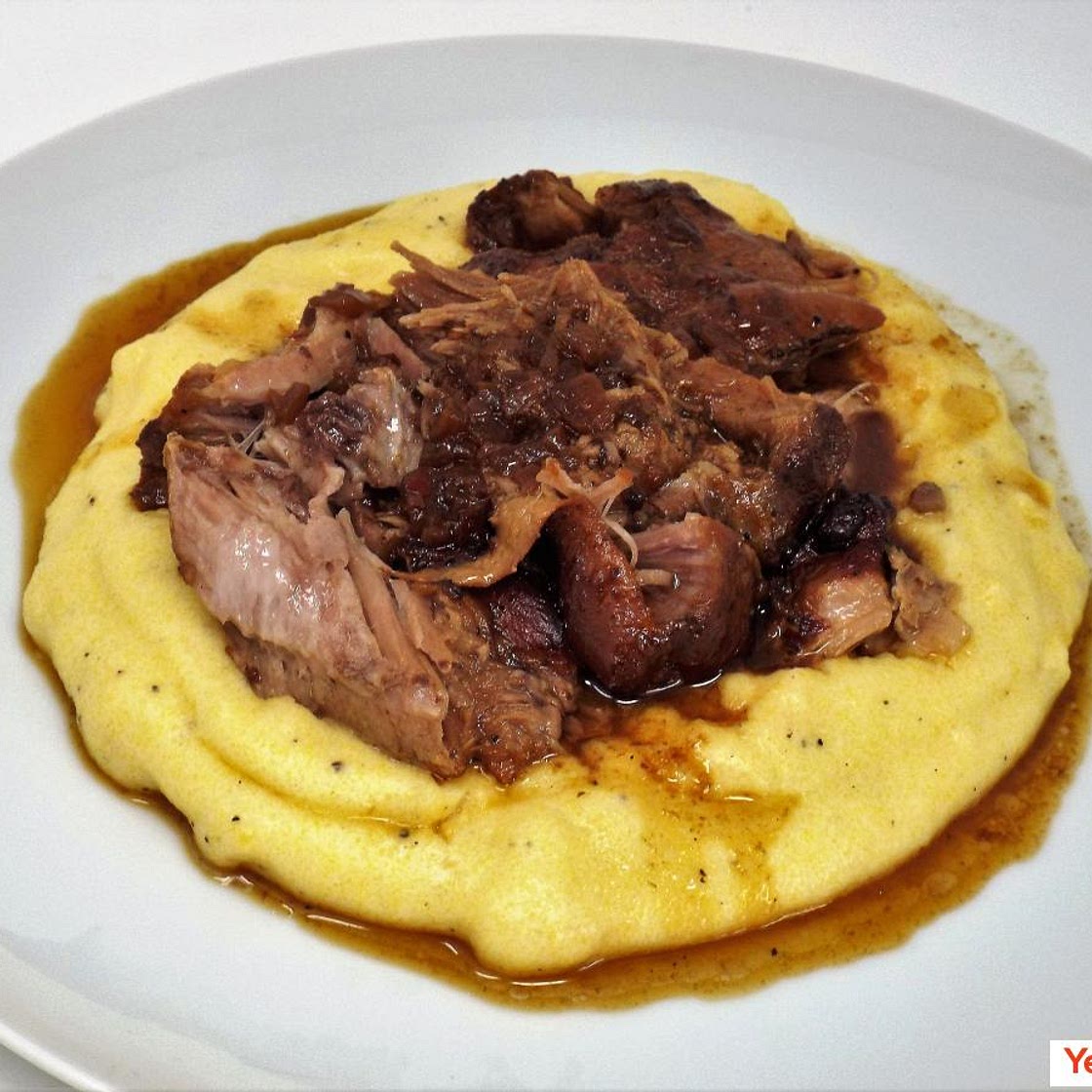 Slow Cooker Pork Agrodolce with Creamy Polenta