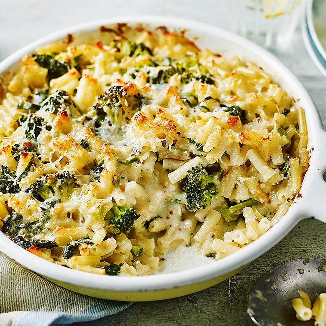 Lighter lemony pasta and spinach bake