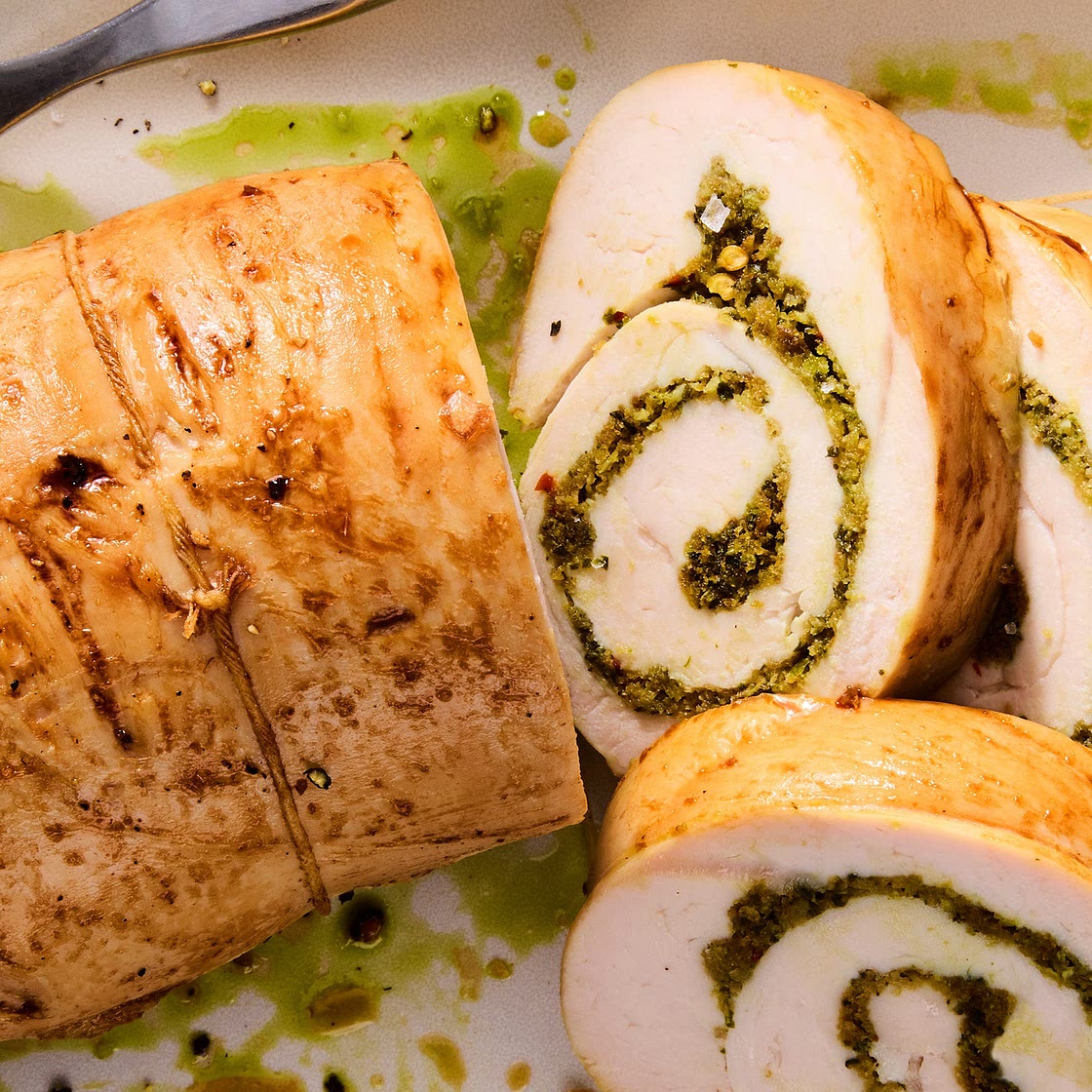 Garlic Herb Turkey Roulade