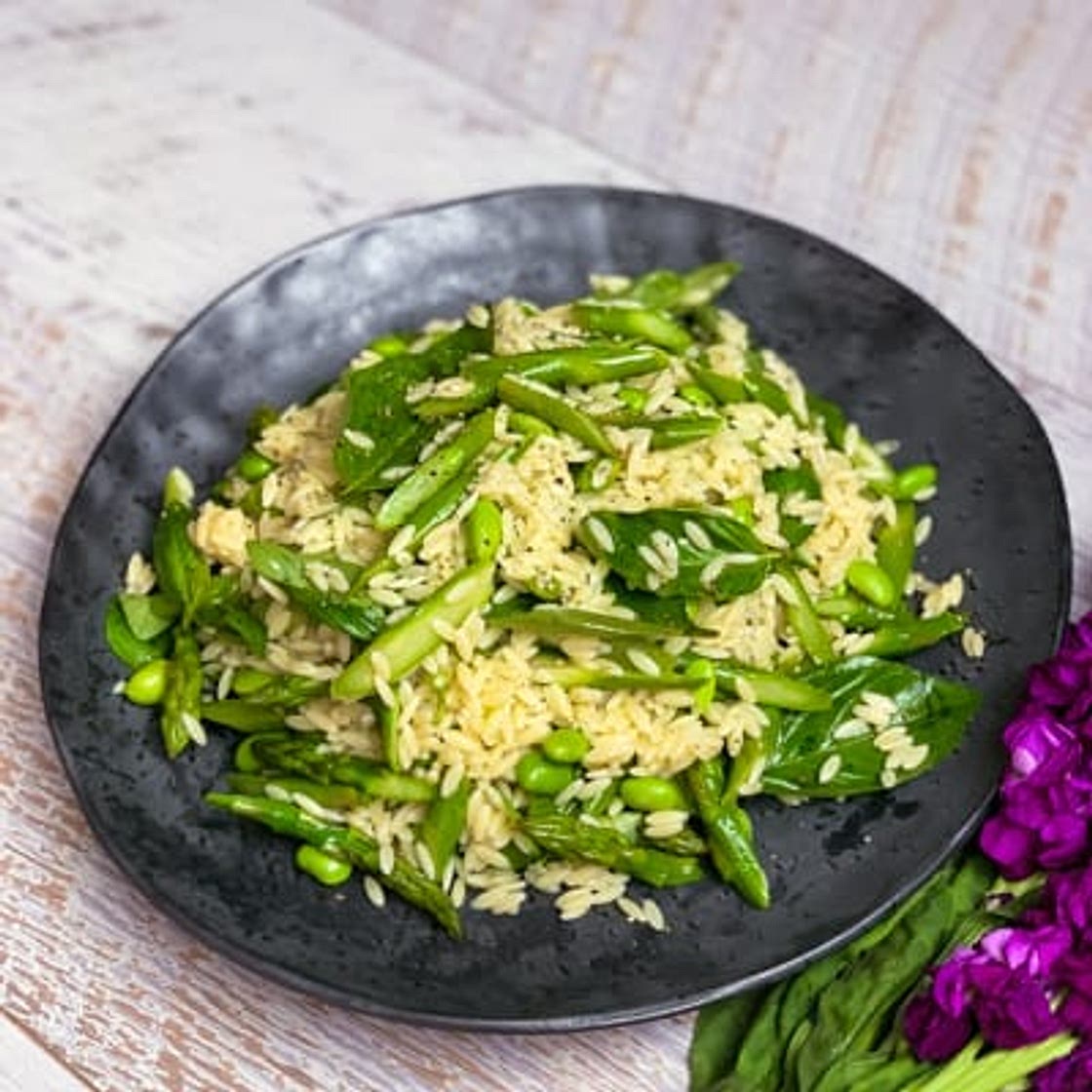 Edamame Pasta Salad with Asparagus