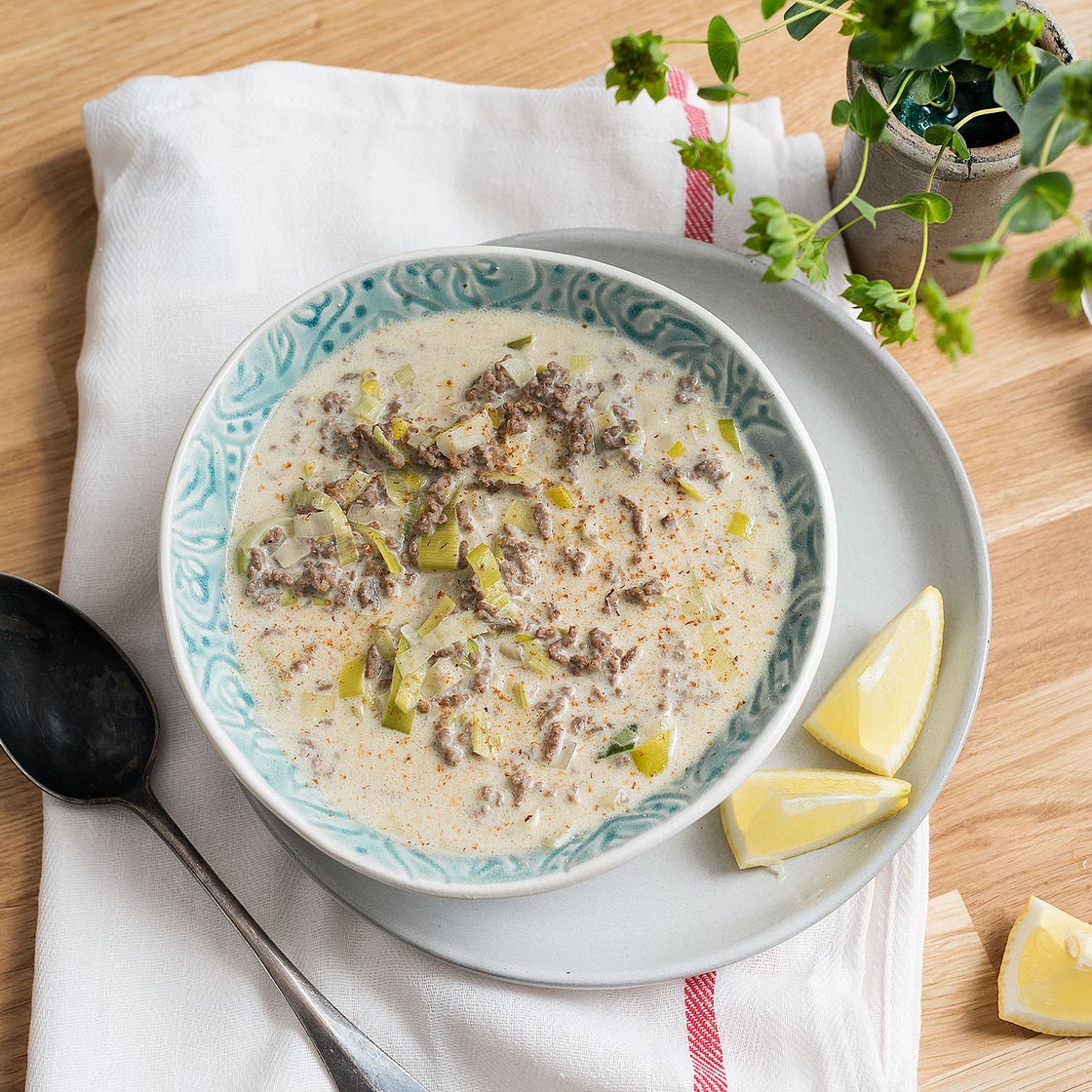 German-style leek and cheese soup