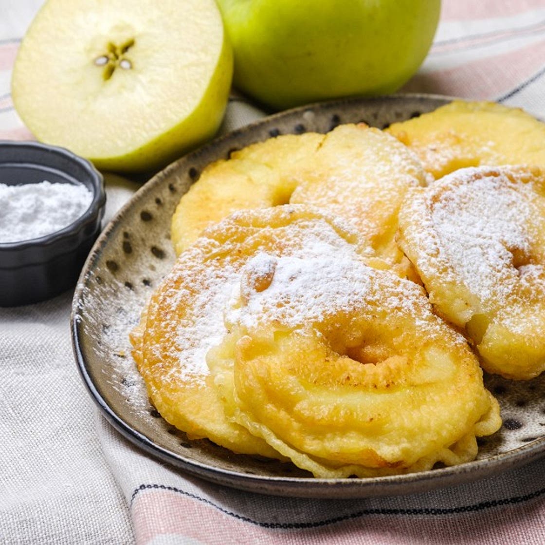 Schnelle gebackene Apfelringe