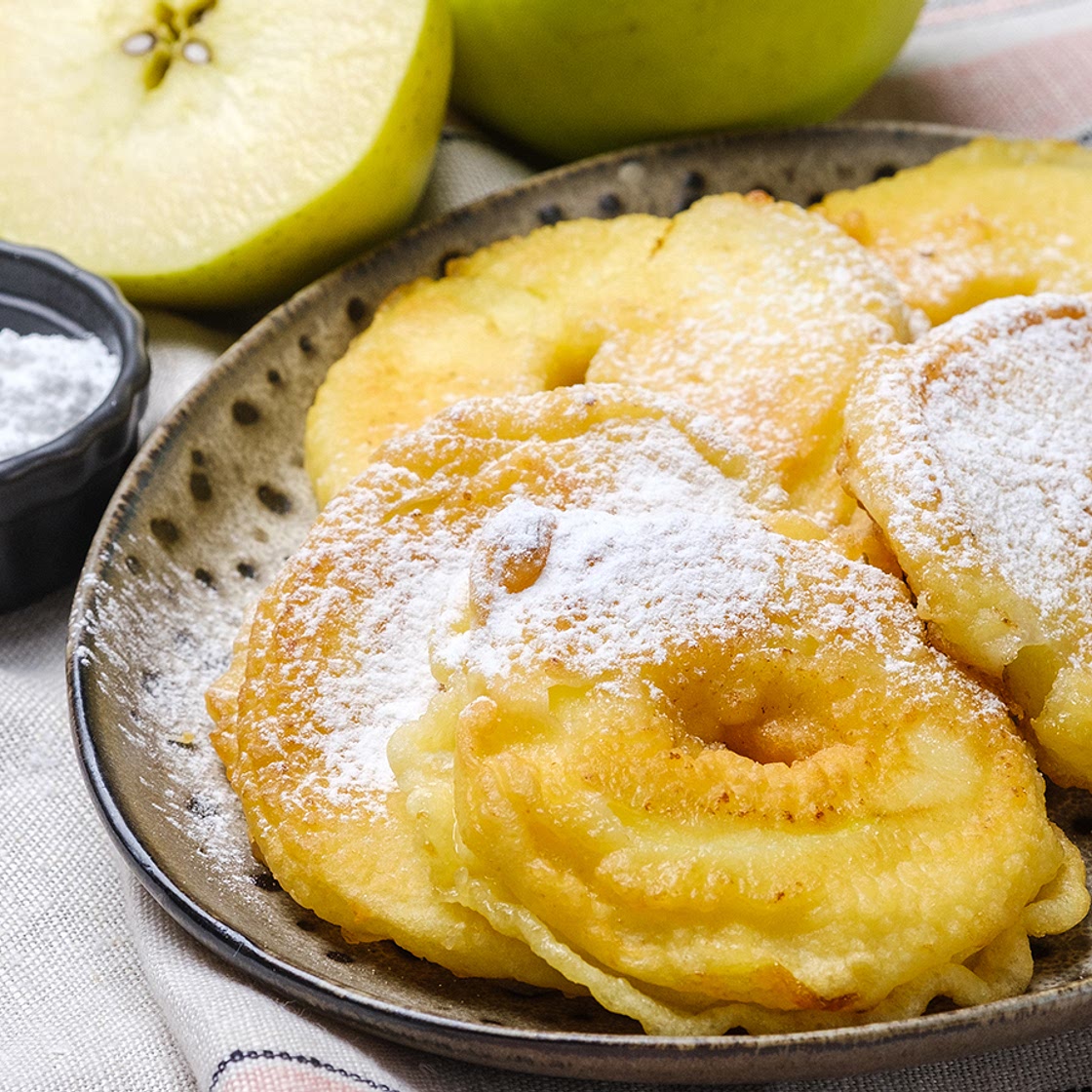 Schnelle gebackene Apfelringe