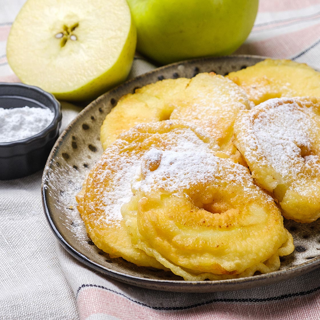 Schnelle gebackene Apfelringe