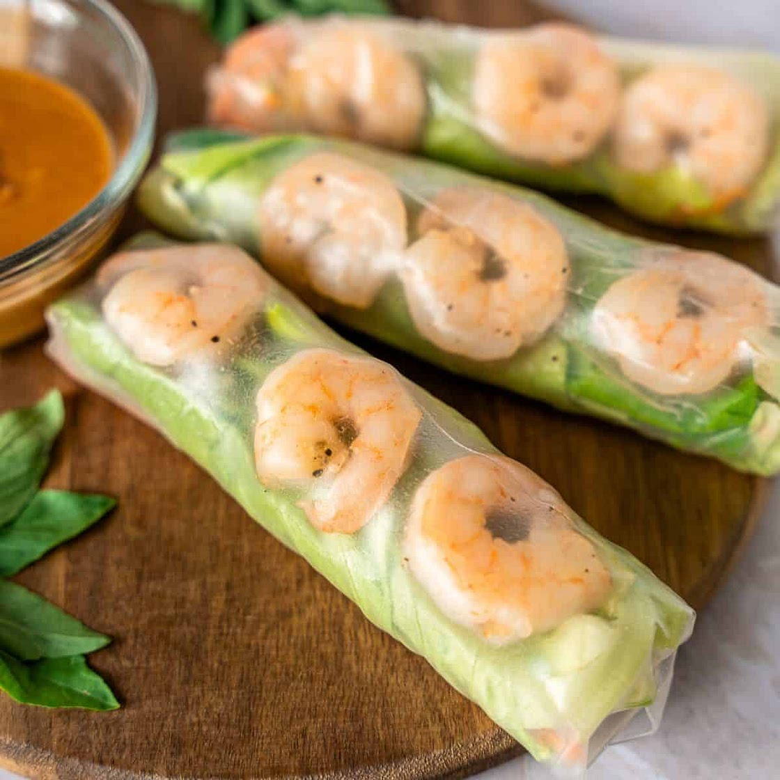 Shrimp Rice Paper Rolls with Peanut Dipping Sauce Recipe