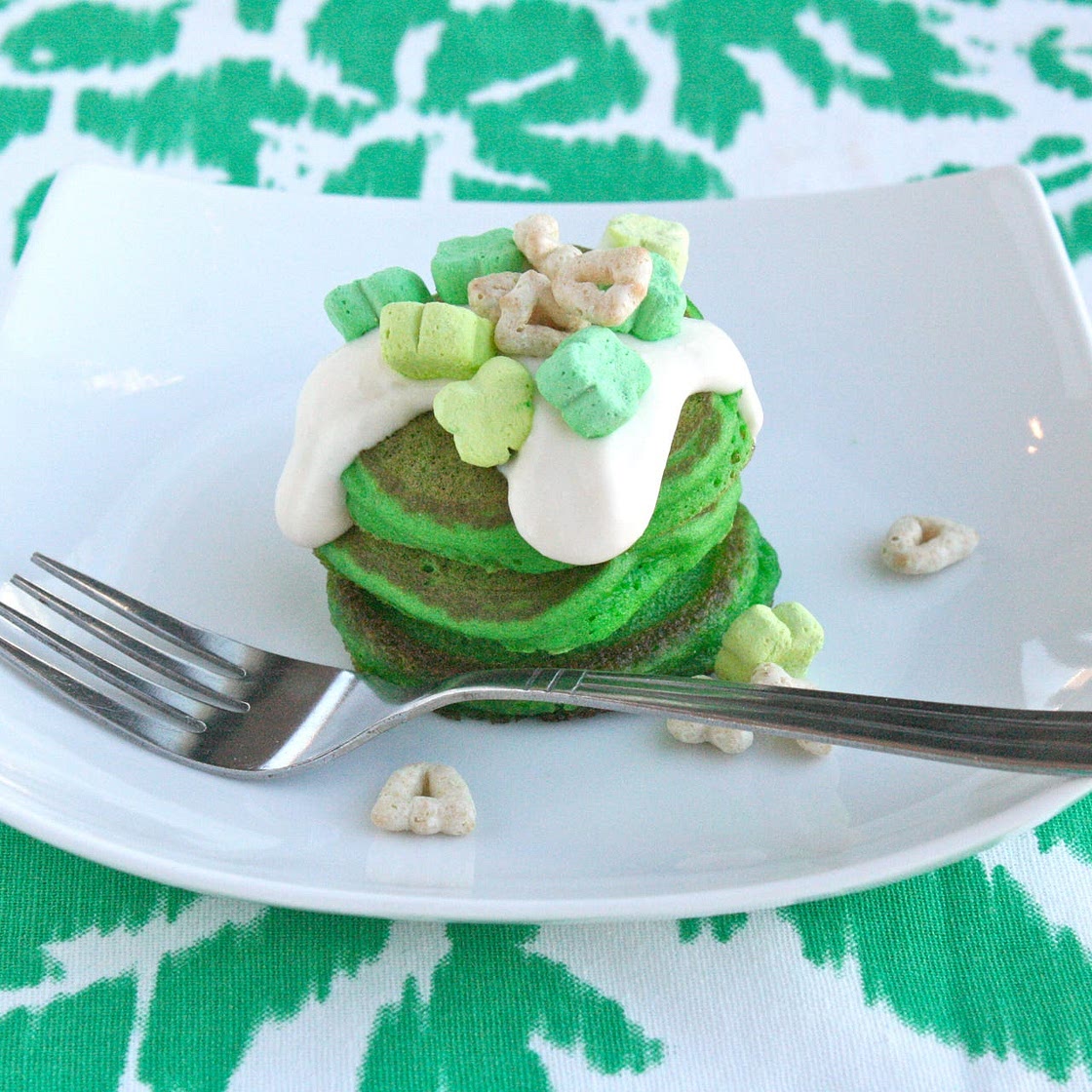 Green Velvet Silver Dollar Pancakes