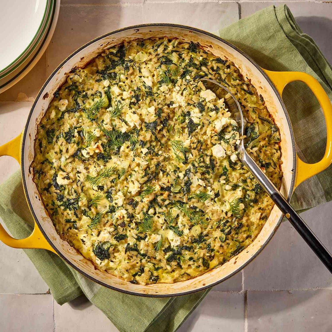 Spinach, Feta & Rice Casserole