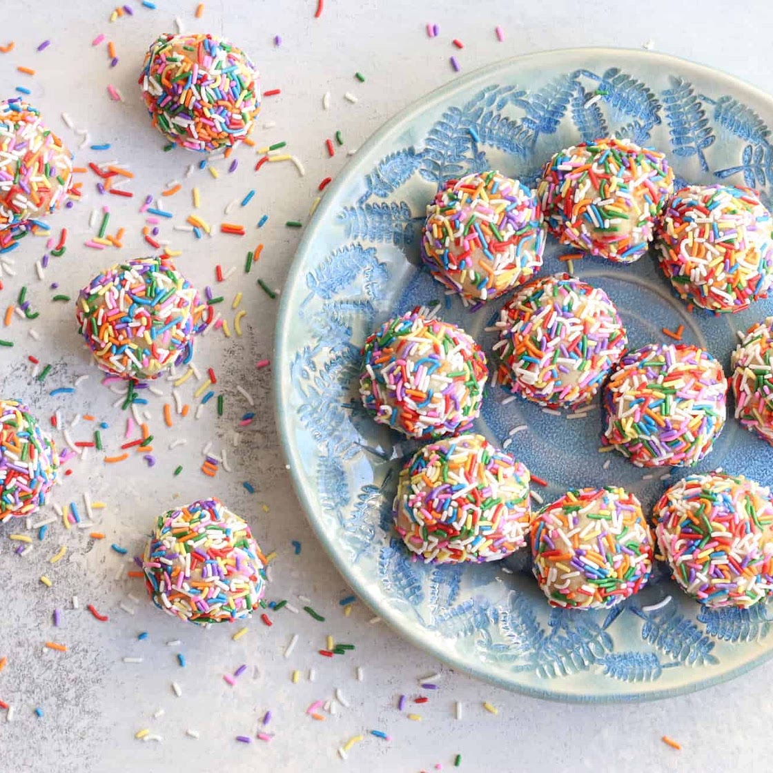 Healthy Cake Batter Energy Balls