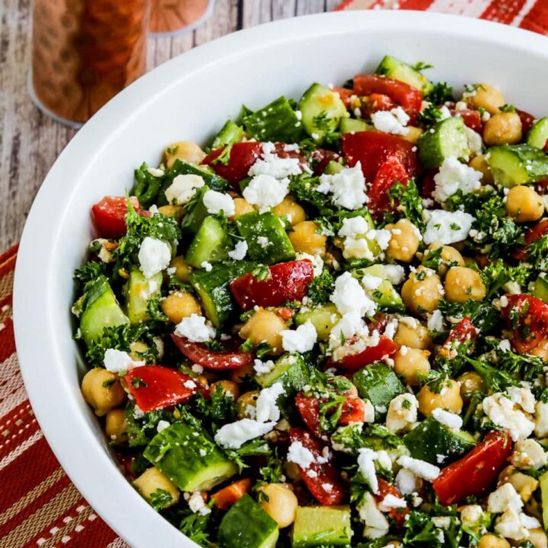 Tomato Cucumber Chickpea Salad