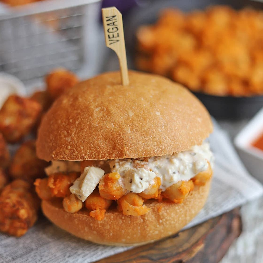 Buffalo chickpea sandwich