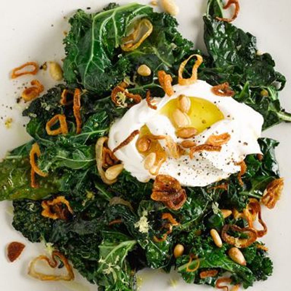Poached Eggs with Sautéed Greens