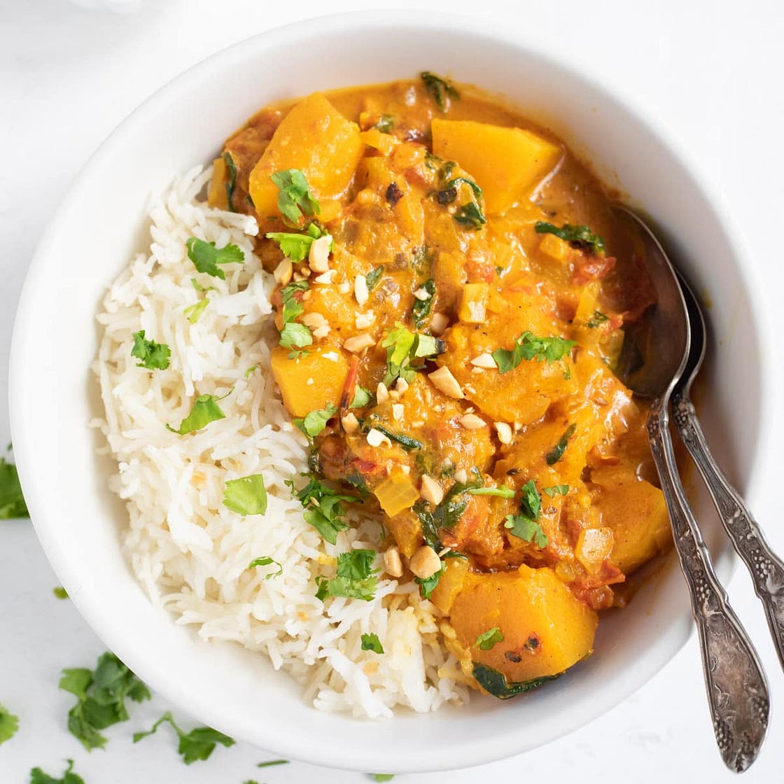 Instant Pot Butternut Squash Curry with Spinach
