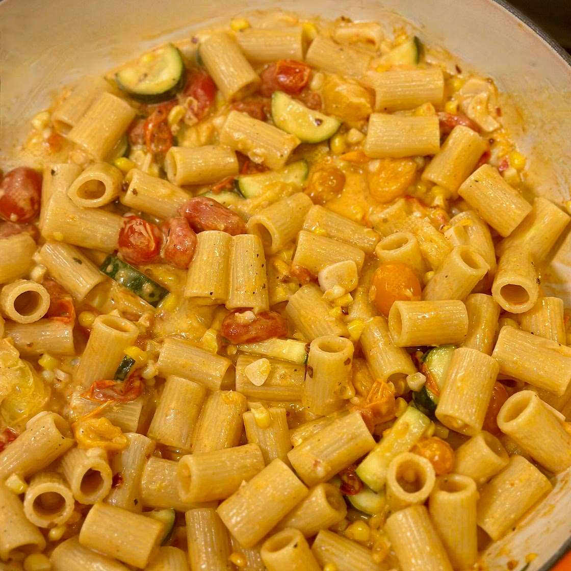Summer Pasta with Zucchini, Corn, and Tomatoes