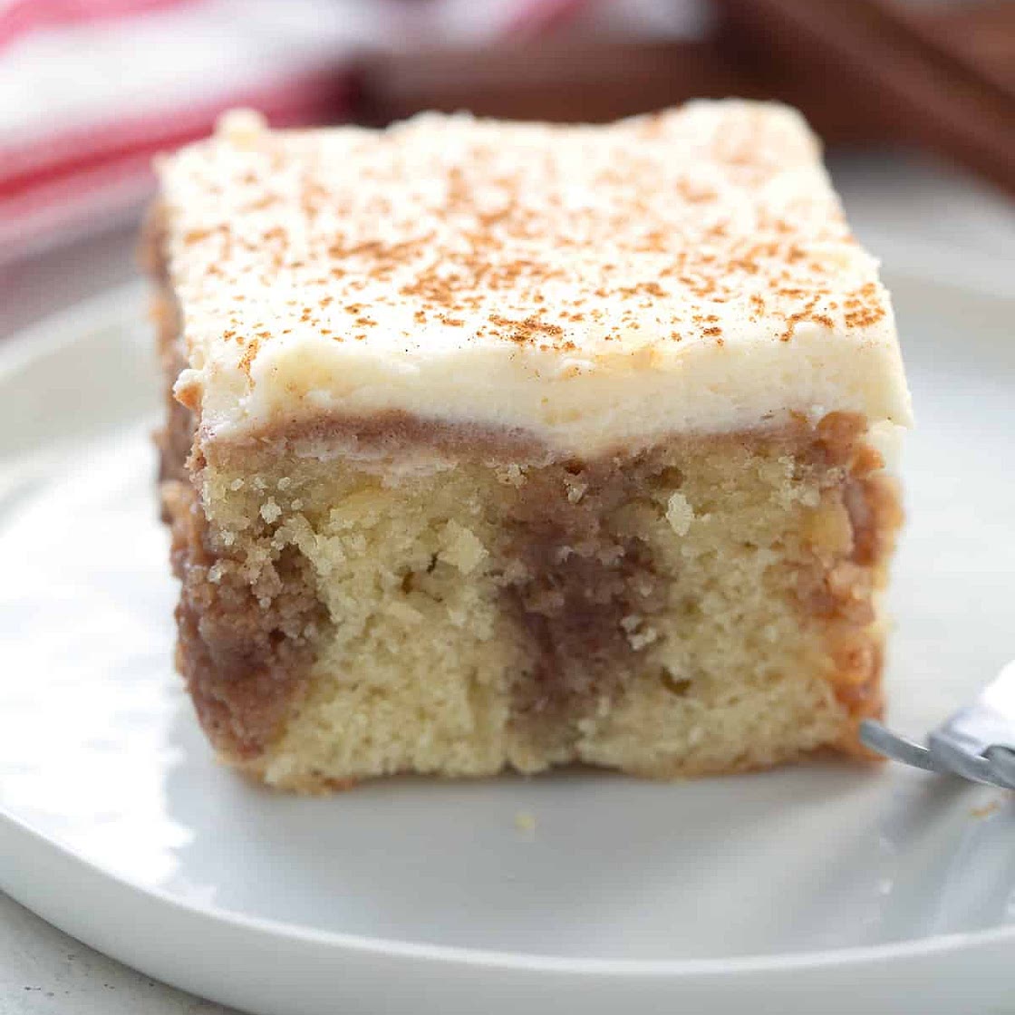 Keto Cinnamon Roll Poke Cake