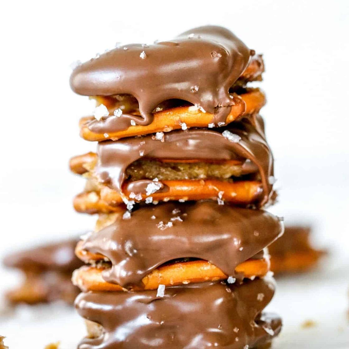 20-Min Chocolate Covered Peanut Butter Pretzels with Flakey Salt