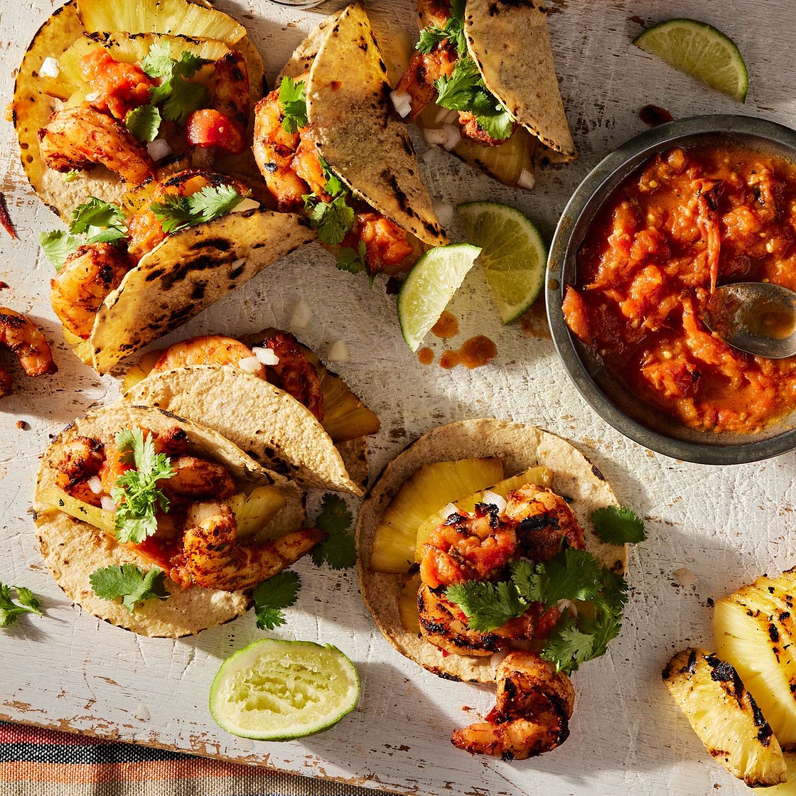 Shrimp Tacos Dorados, al Pastor-Style