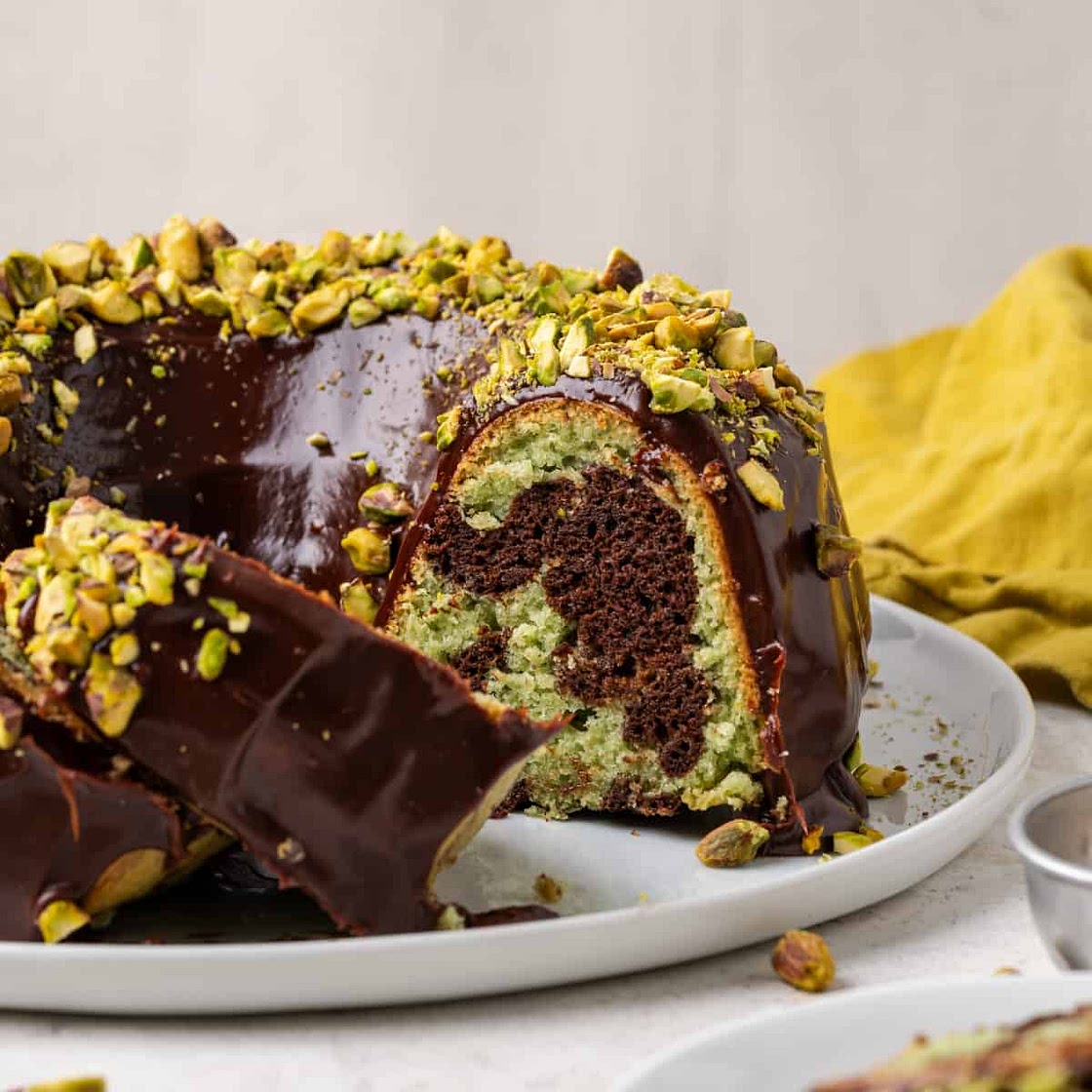 Pistachio Chocolate Bundt Cake