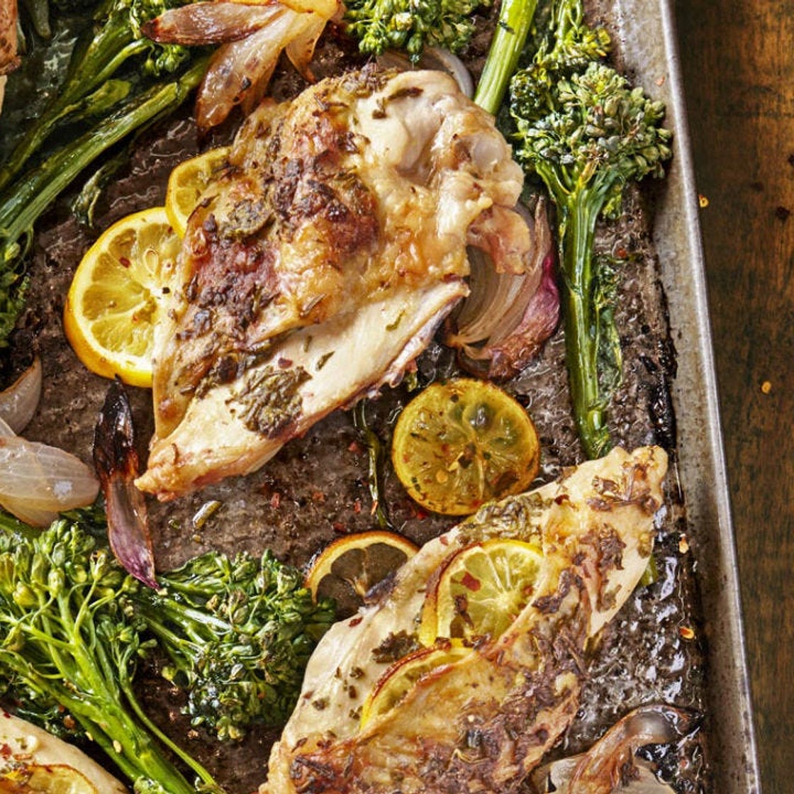 Lemon-Rosemary Chicken with Roasted Broccolini