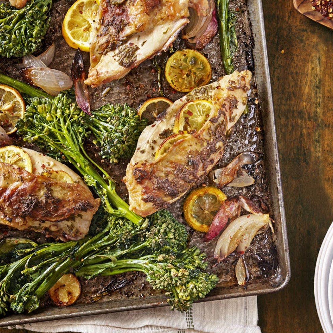 Lemon-Rosemary Chicken with Roasted Broccolini