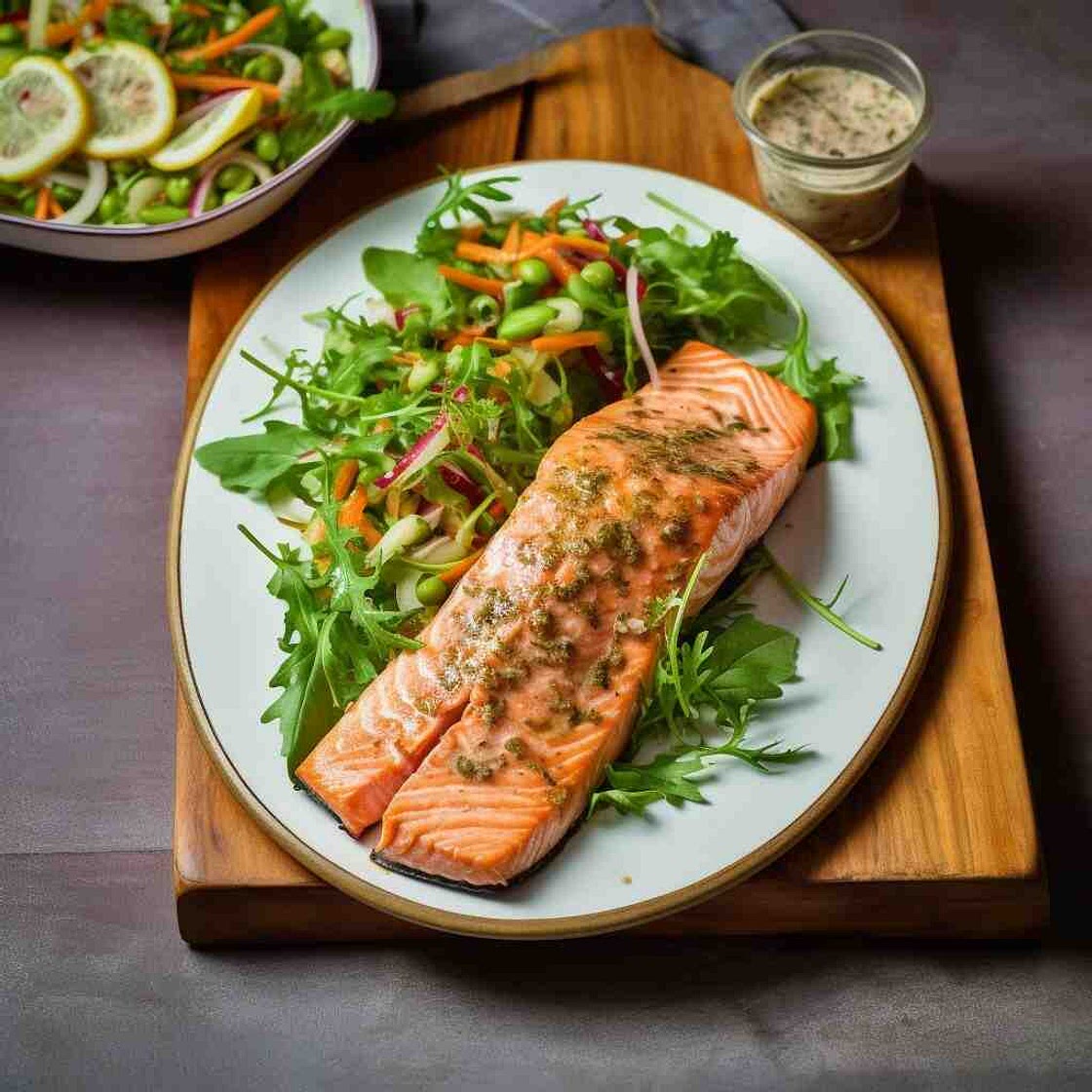 Mary Berry Salmon Tray bake with Hoisin And Asian Slaw
