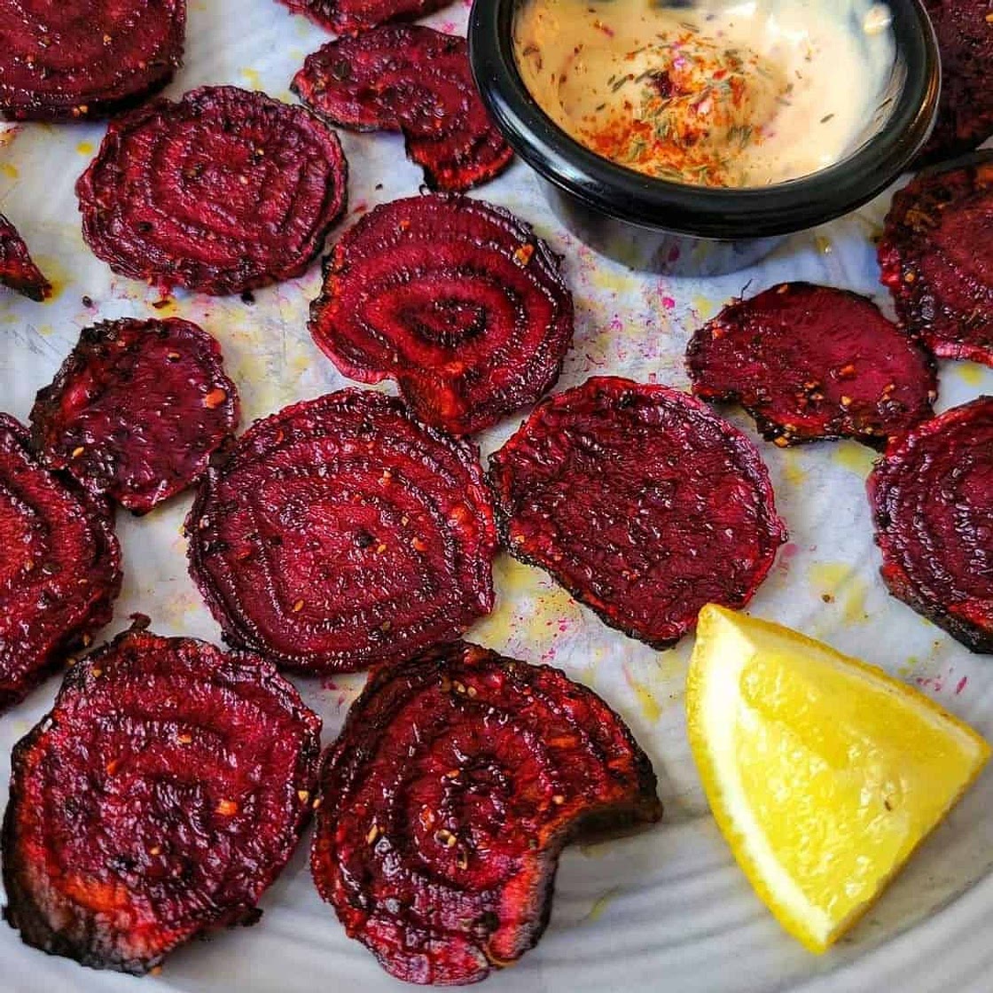 Homemade Crispy Air fryer Beet Chips