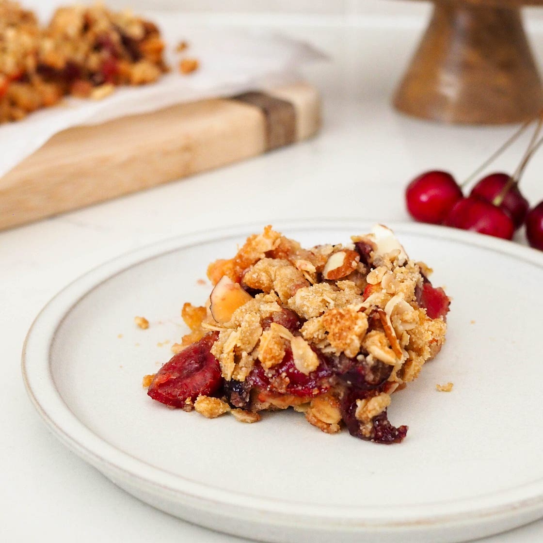 Gluten-free Cherry Almond Crumble Bars