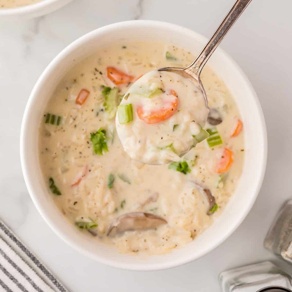 Creamy Mushroom and Rice Soup