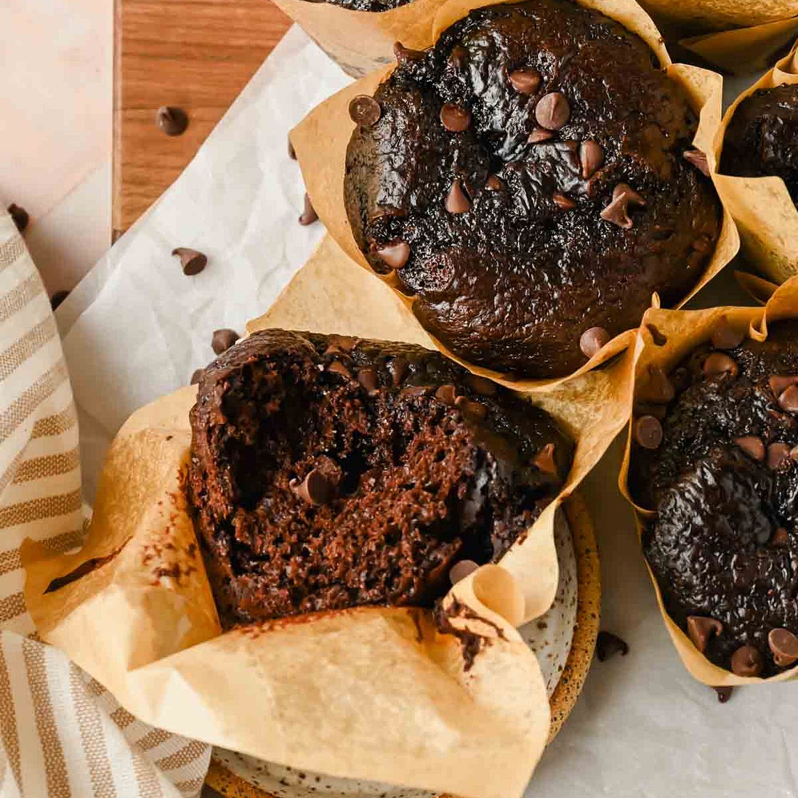 Chocolate Banana Protein Muffins