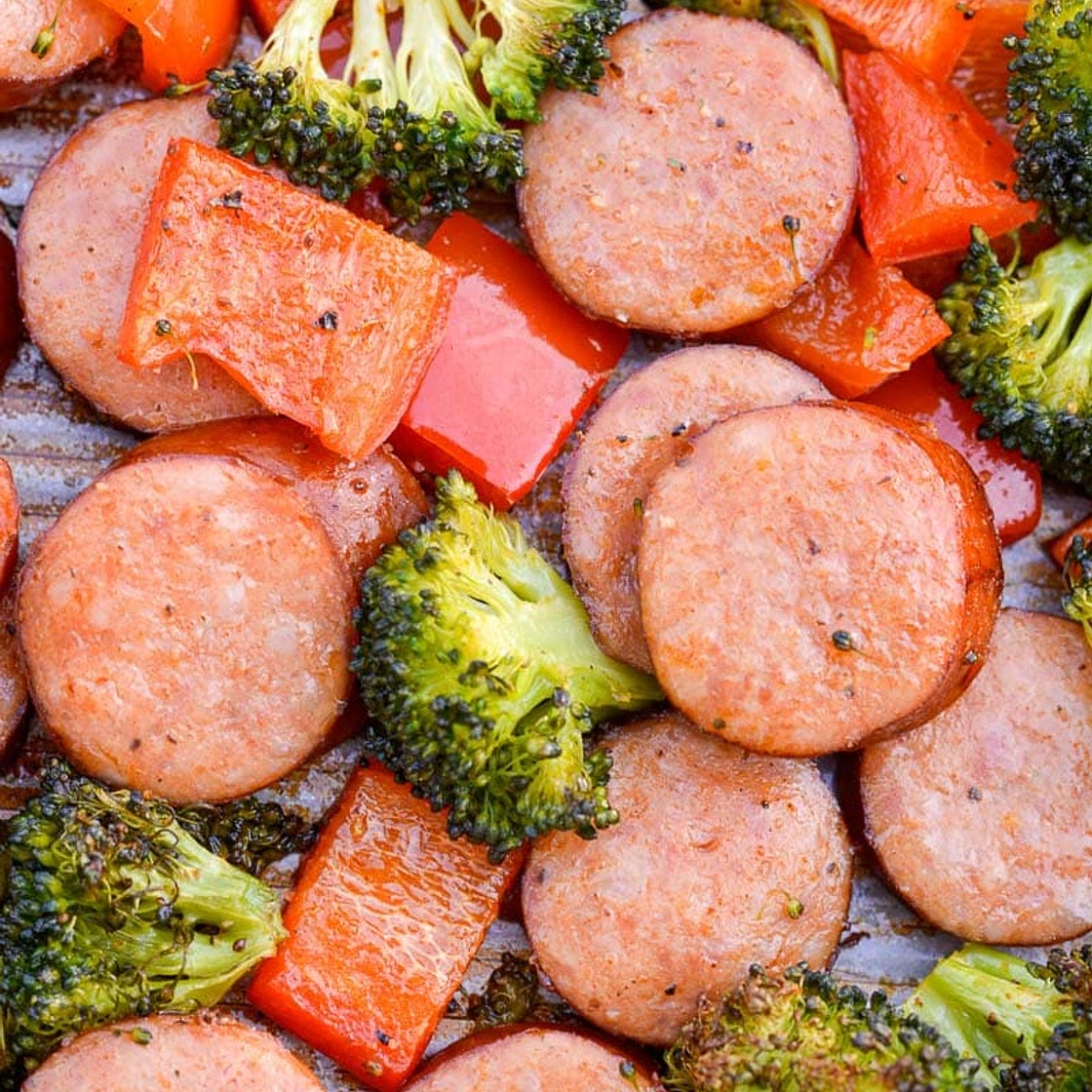 Keto Sausage Veggie Sheet Pan Dinner