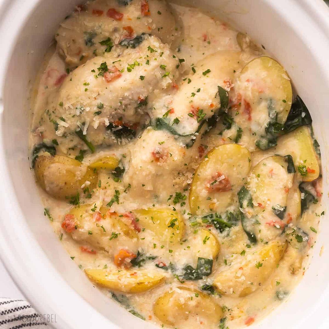 Italian Crockpot Chicken and Potatoes