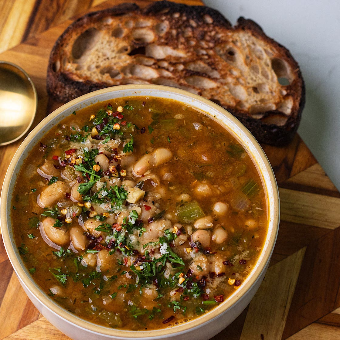 Lemon Parmesan White Bean Stew