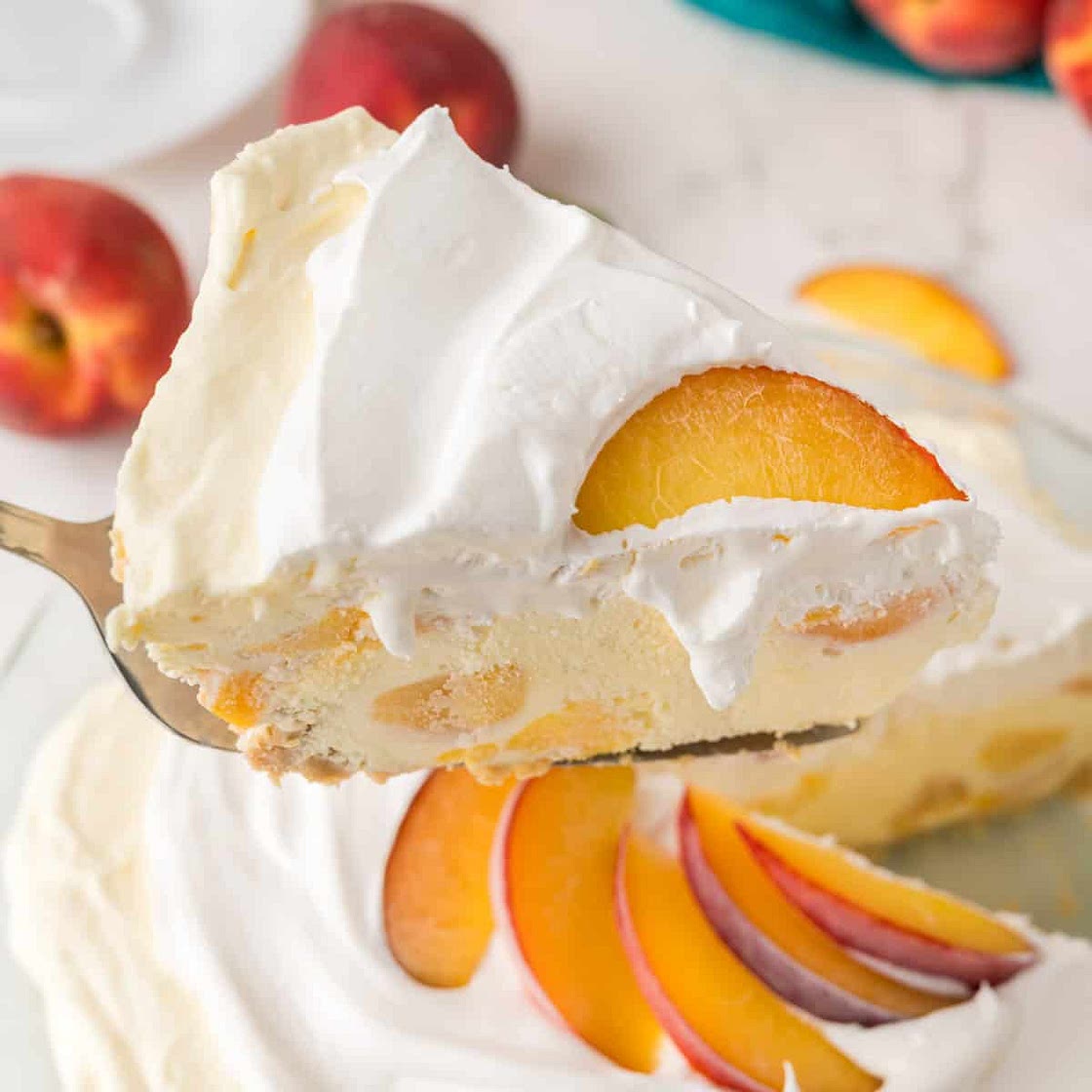 Peaches and Cream Jello Pie