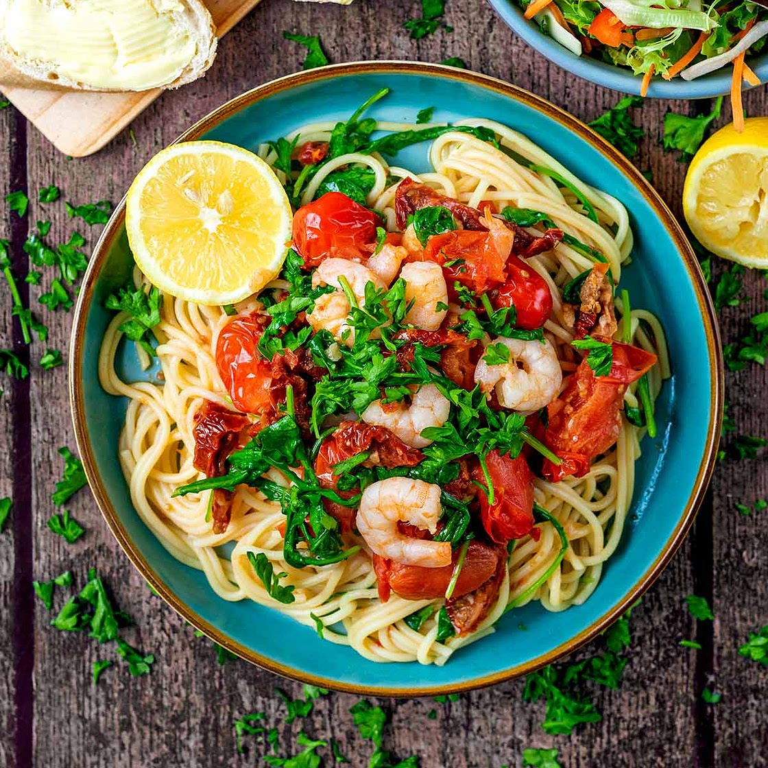 Garlic Prawn Spaghetti
