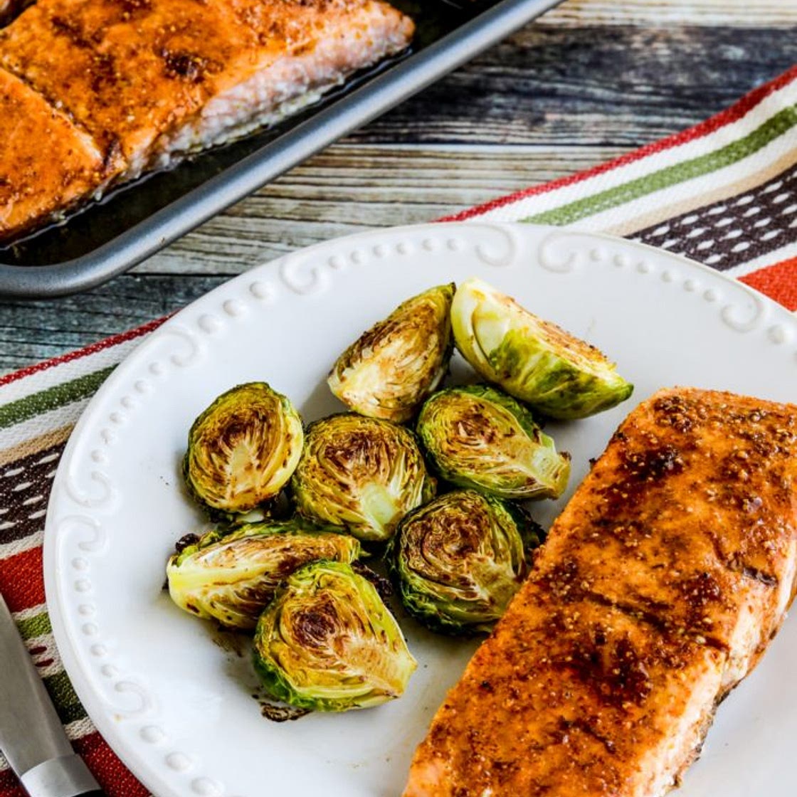 Salmon with Brussels Sprouts Sheet Pan Meal