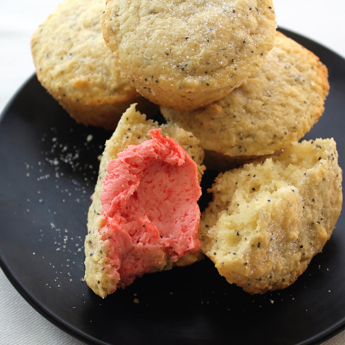 Lemon Poppy Seed Muffins With Raspberry Butter