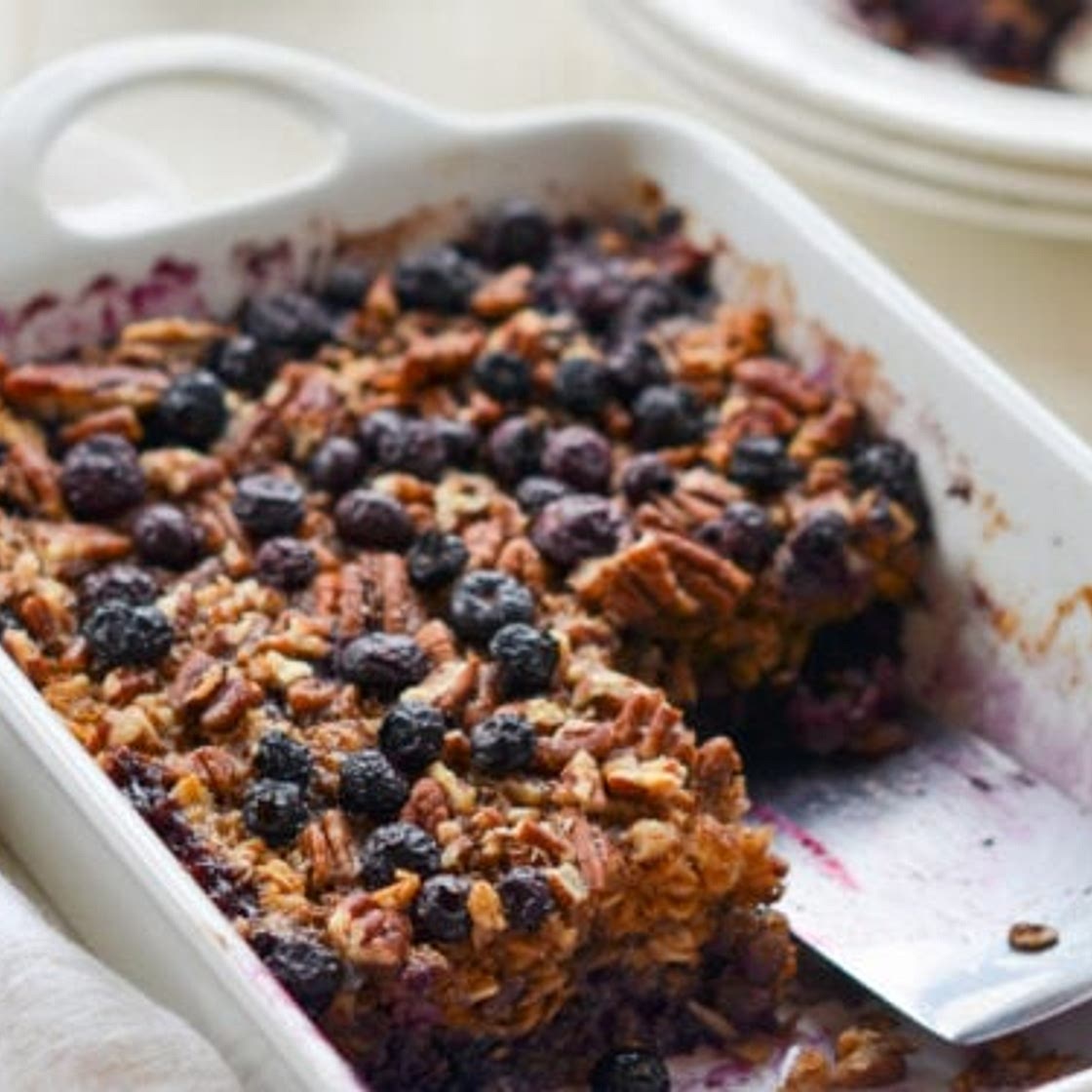 Blueberry Pecan Baked Oatmeal