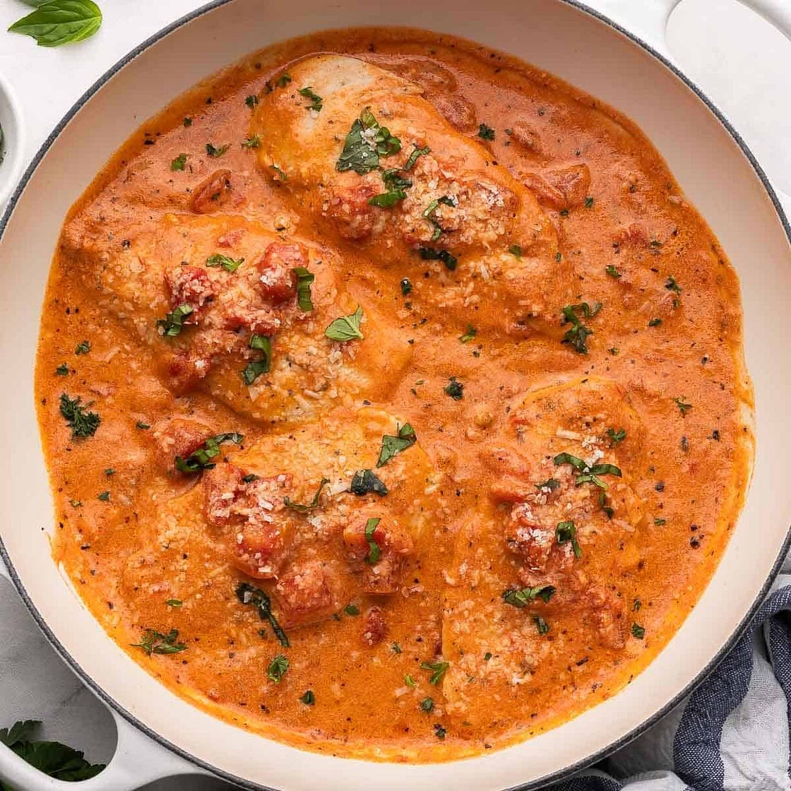 Creamy Tomato Basil Chicken Breasts