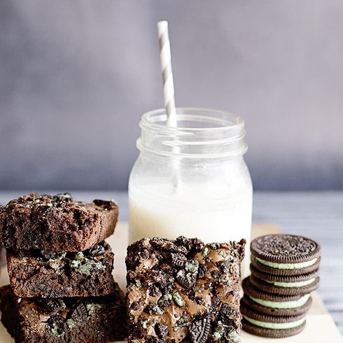 Mint Oreo Brownies