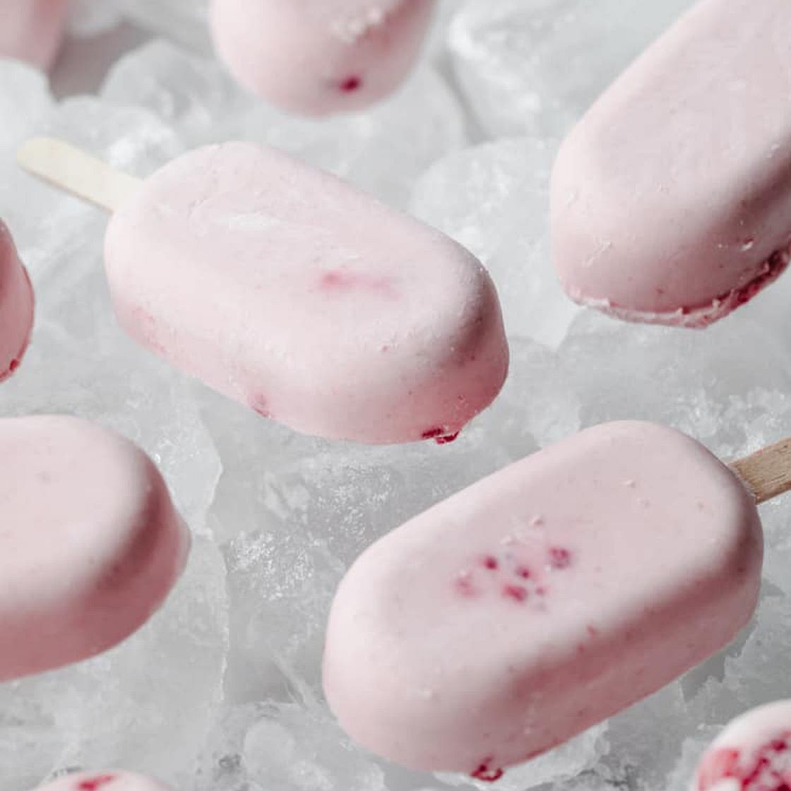 Berries and Cream Keto Popsicles
