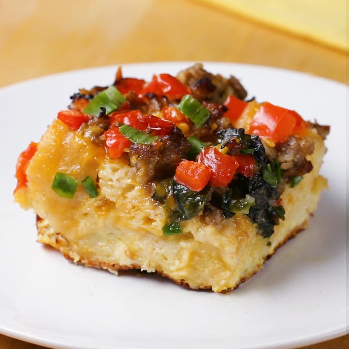 Cheddar, Sausage, And Egg Breakfast Bake Recipe by Tasty