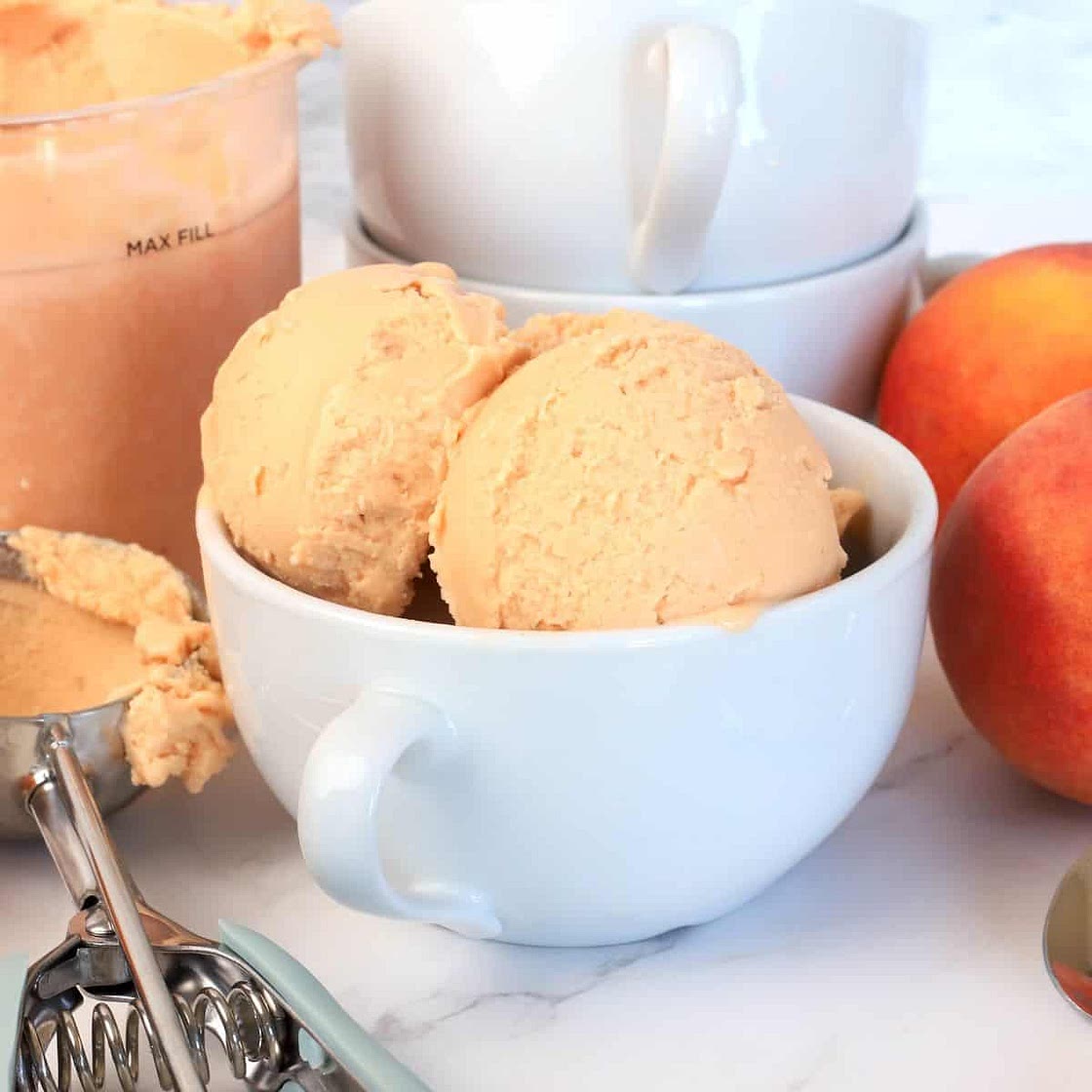 Sugar Free Peaches and Cream Ice Cream (Ninja Creami)