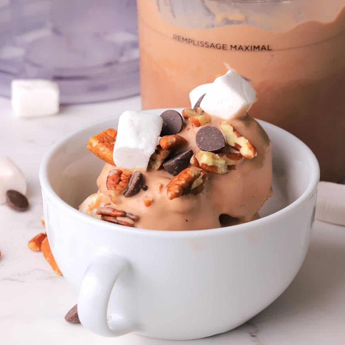Ninja Creami Healthy Rocky Road Ice Cream (Sugar Free)