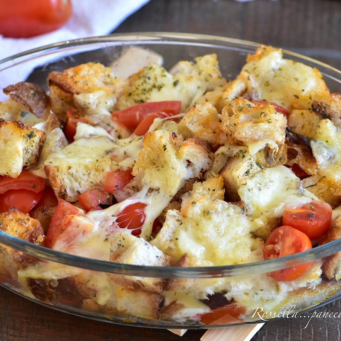 Pane vecchio al Forno con Mozzarella e Pomodoro RICETTA riciclo 10 minuti