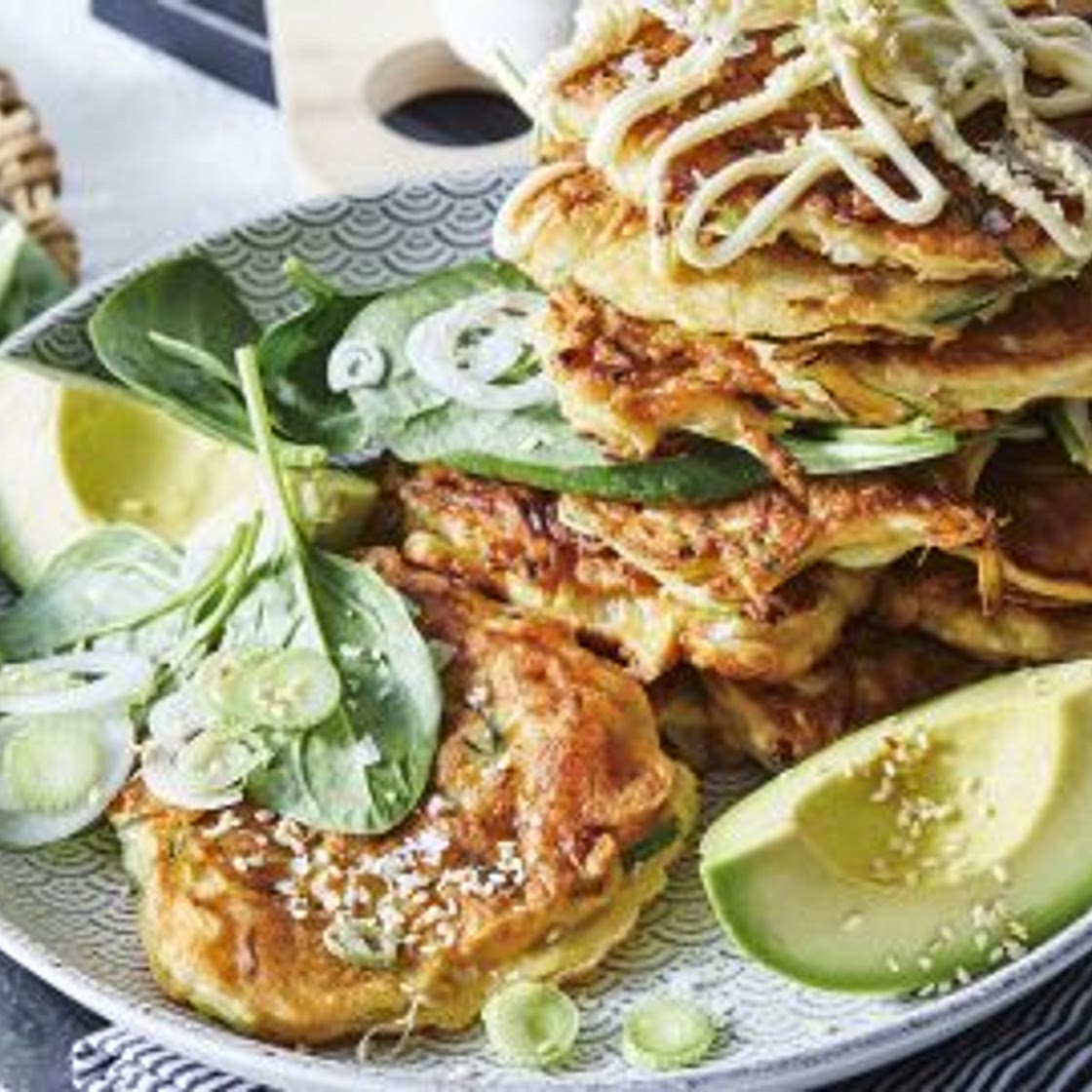 okonomiyaki met garnalen