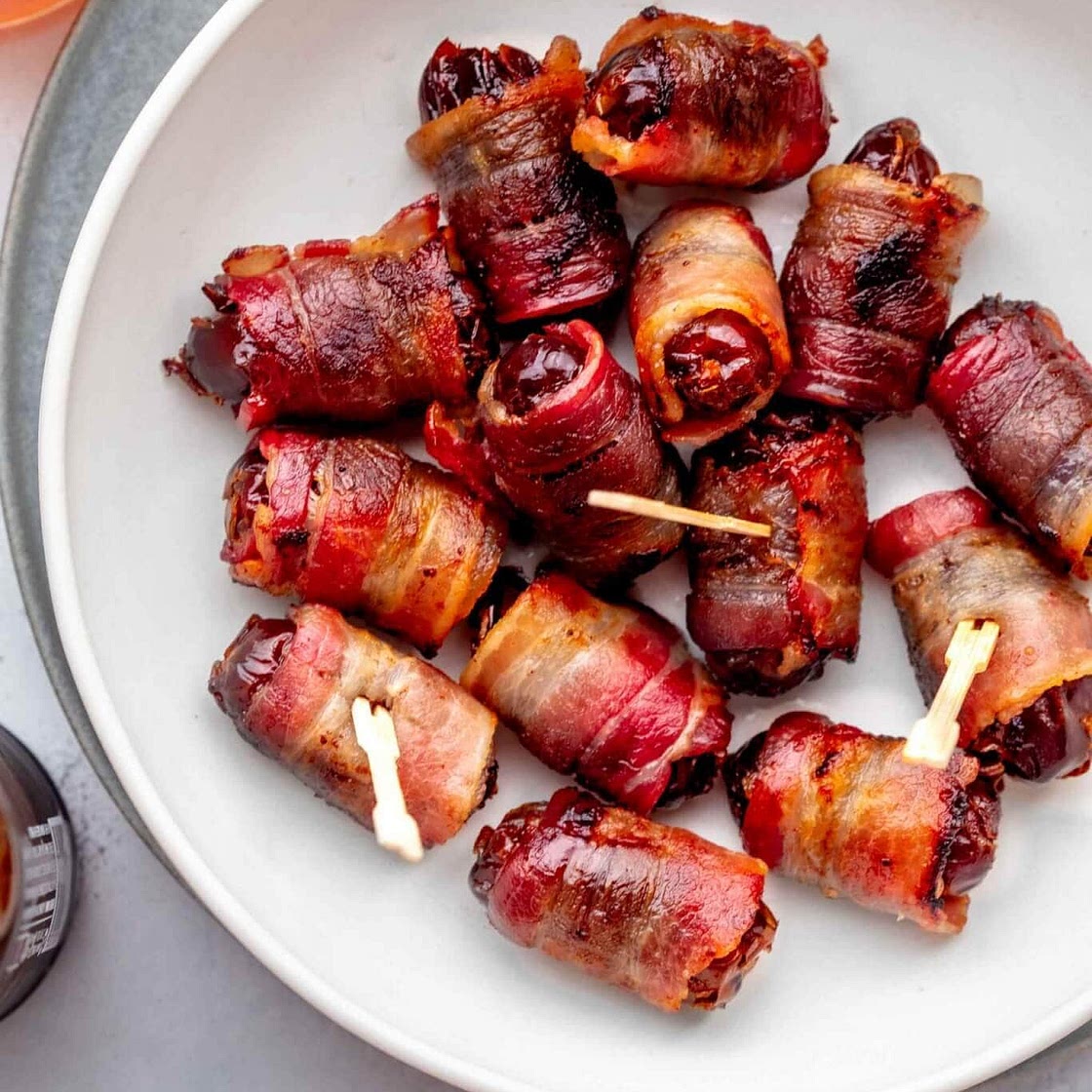 Bacon Wrapped Dates with Almonds