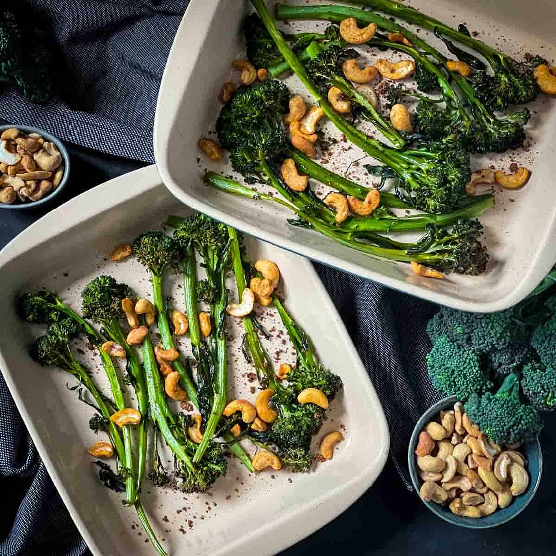 Roasted Tenderstem Broccoli and Garlic Cashews