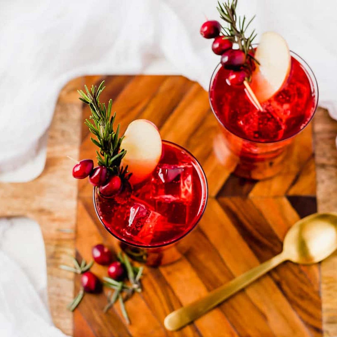 Apple Cranberry & Rosemary Mocktail