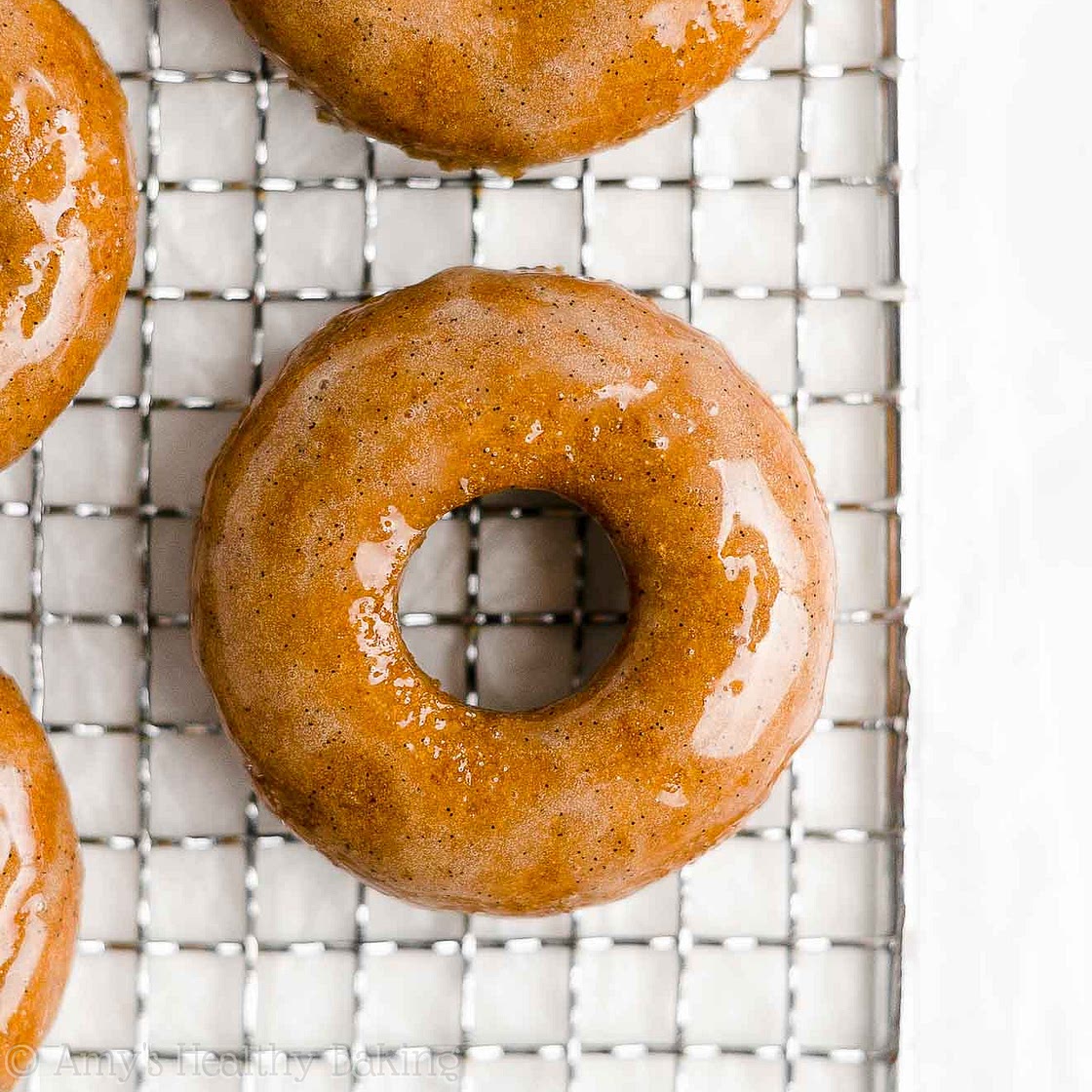 Healthy Pumpkin Donuts with Vanilla Bean Glaze