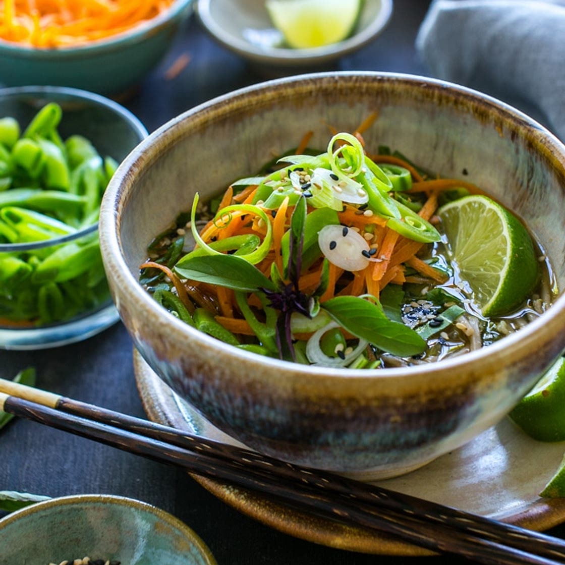 Ginger Miso Soba Noodle Bowls with Wakame Recipe